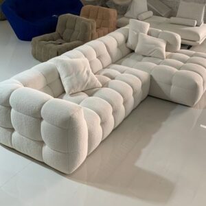 Modern White L-Shaped Sofa